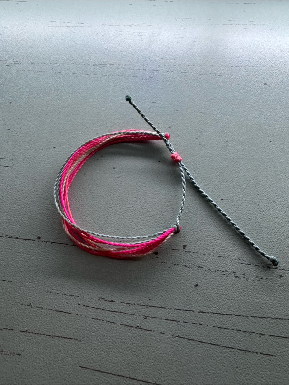 Pura Vida Pink and Gray Braided Friendship Bracelet